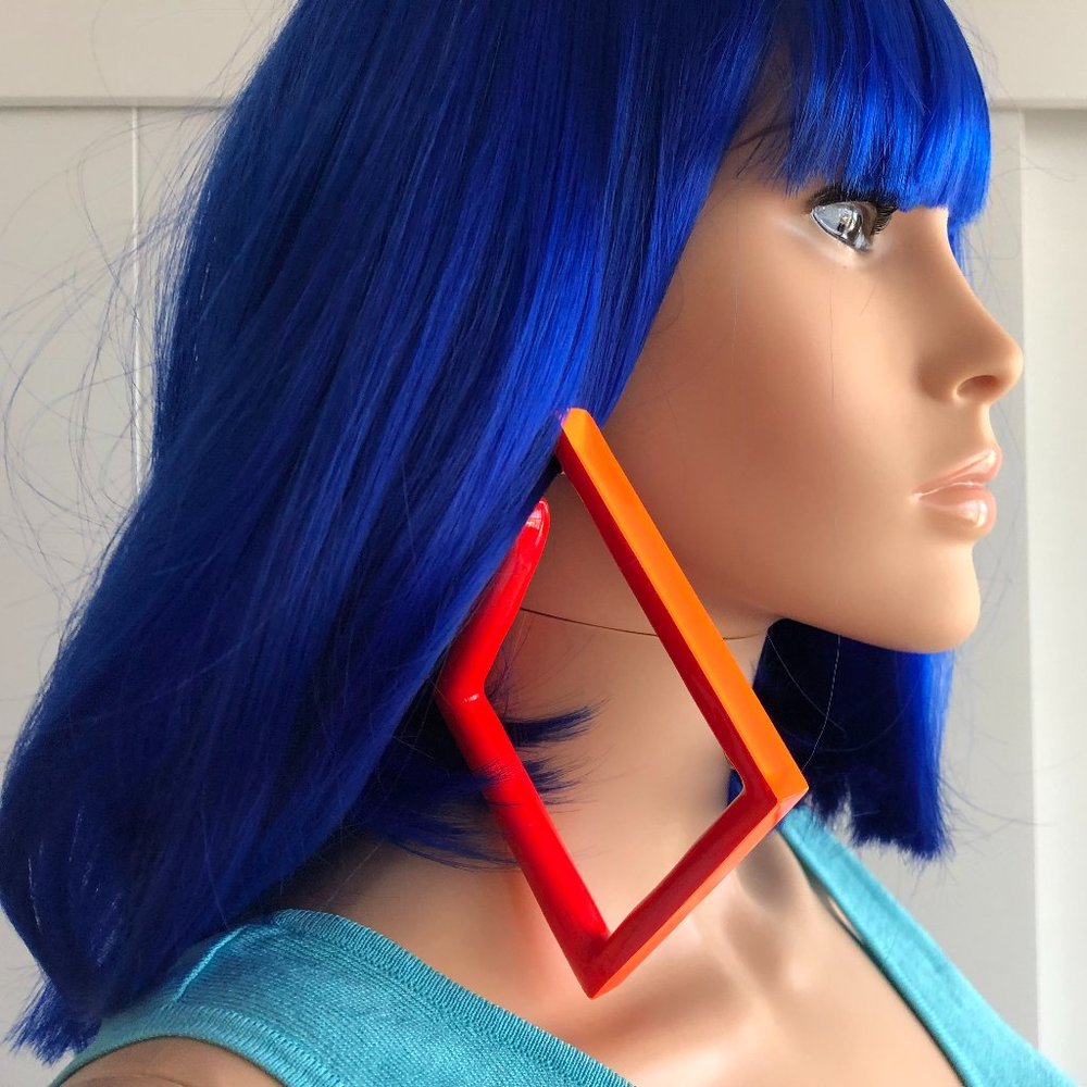Neon square Clip earrings - Picture 15 of 16